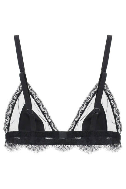 triangle satin and lace bra