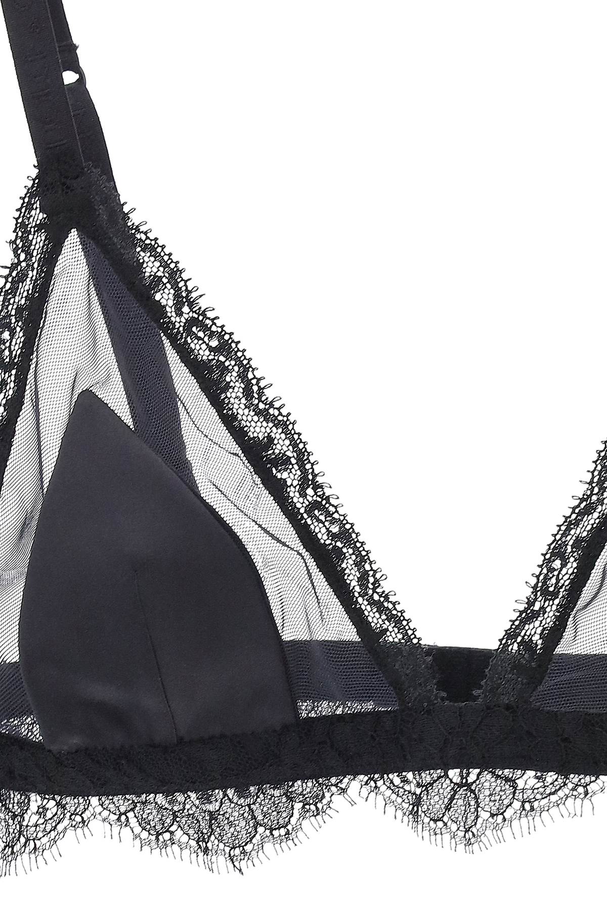 triangle satin and lace bra