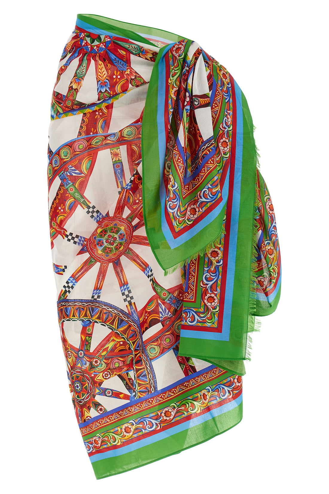 DOLCE &amp; GABBANA OS carretto print cotton batista skirt
