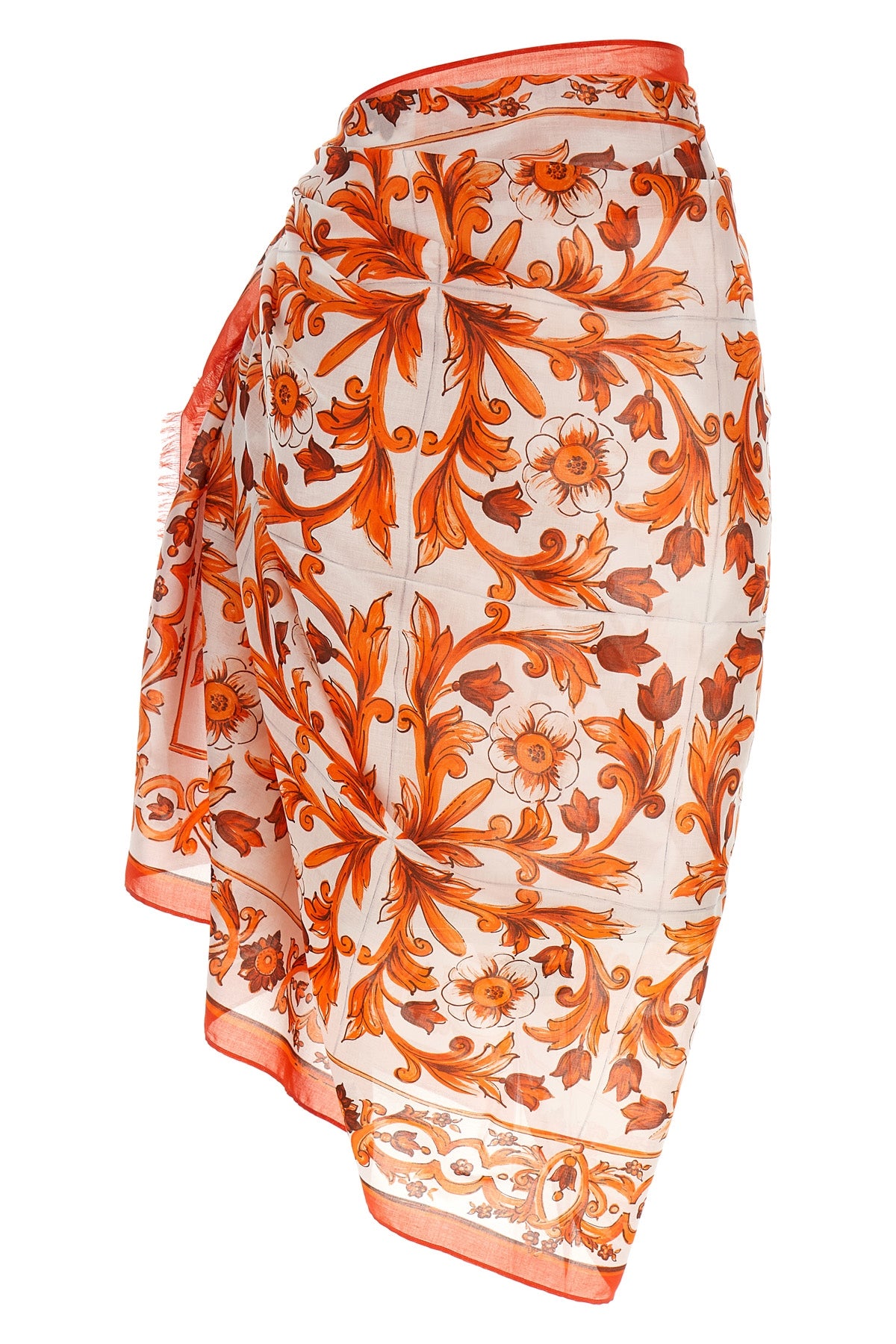 maiolica print cotton batista skirt
