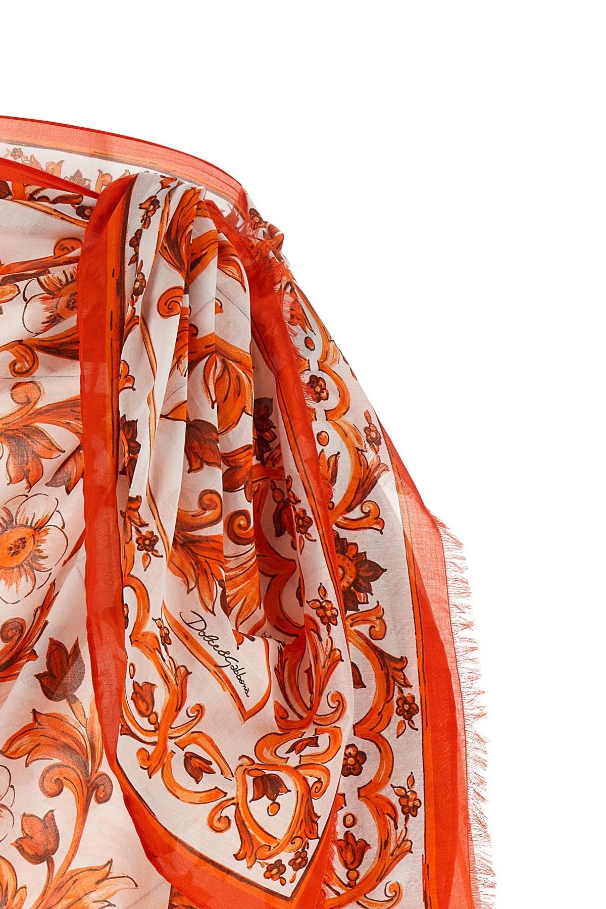 maiolica print cotton batista skirt
