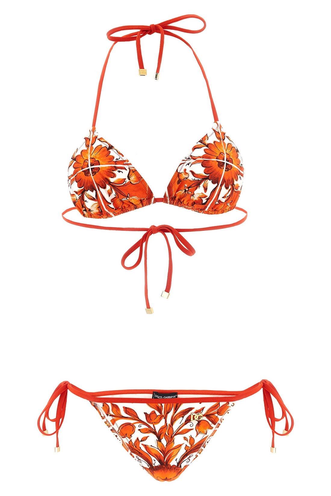 DOLCE &amp; GABBANA 1 maiolica print stretch fabric bikini