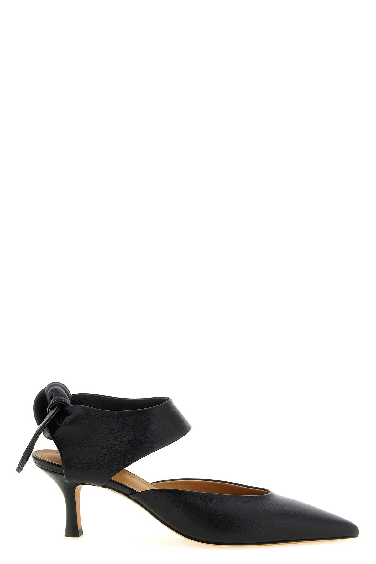 jodie nappa leather pumps to tie on the heel