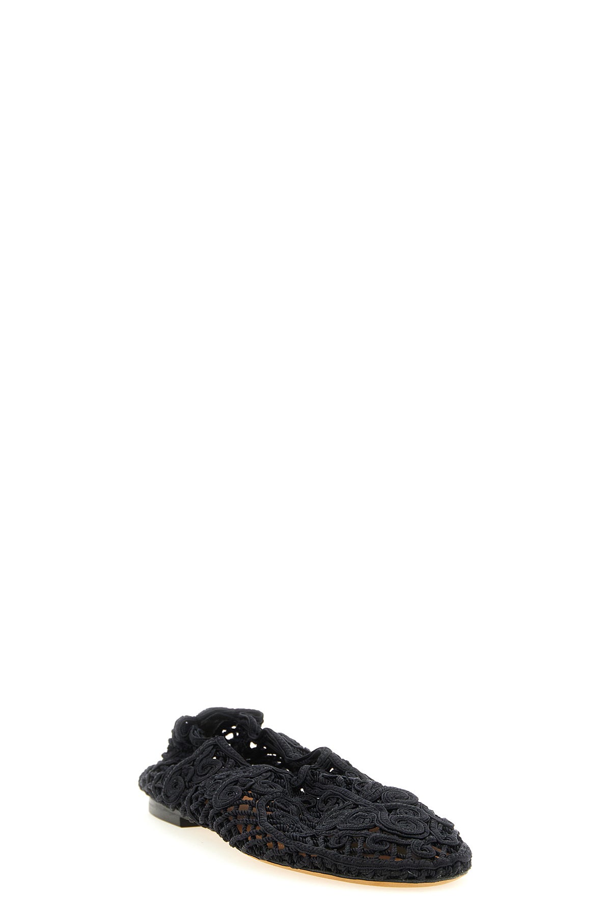 iris crocheted cotton blend ballet flats