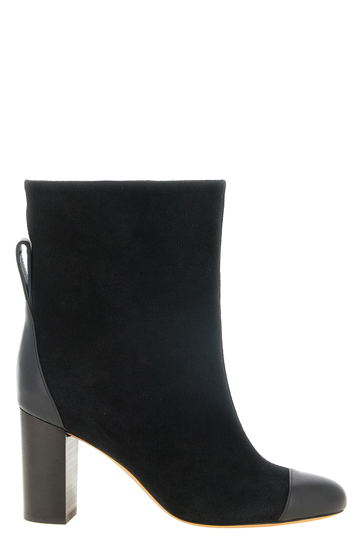 odissi dot ankle boots have a structured silhouette in fine black calf suede