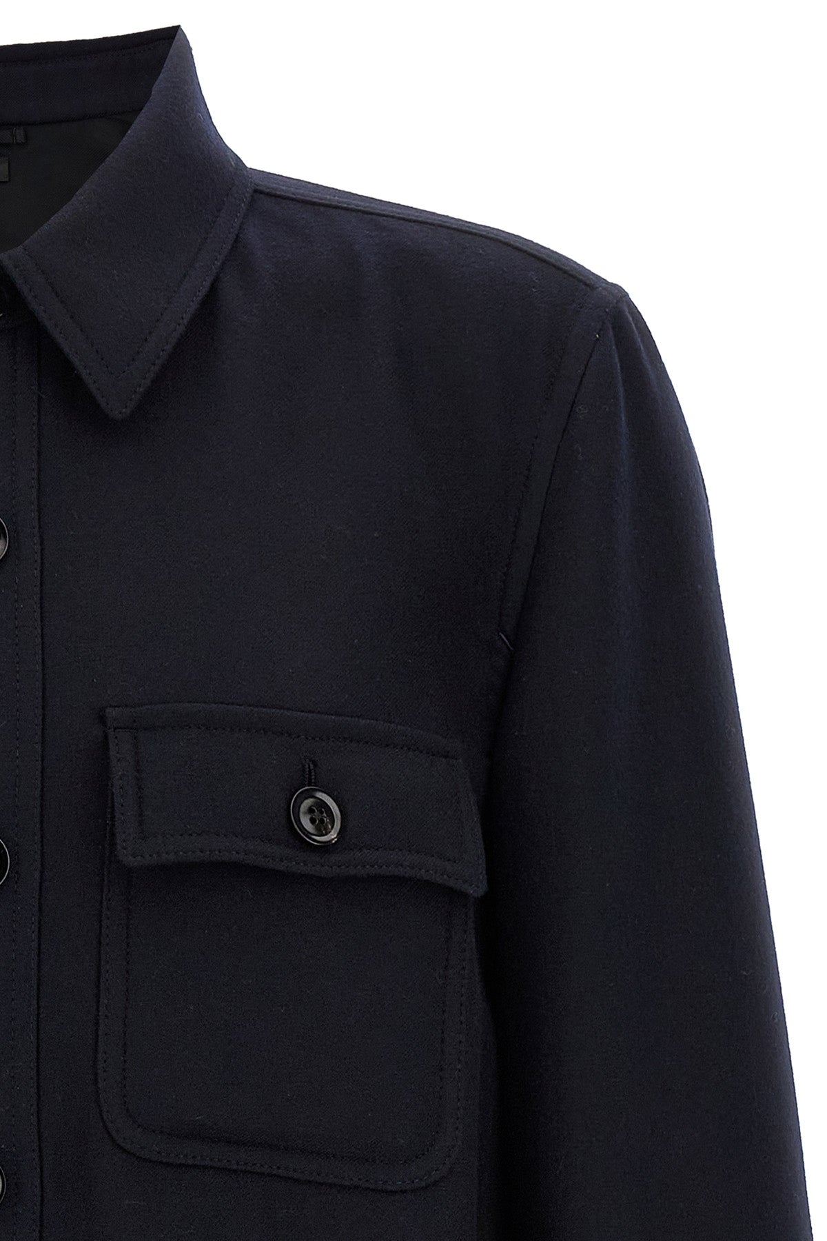 double splittable light wool double-sided wool and silk overshirt