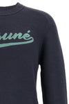 varsity textured cotton sweater