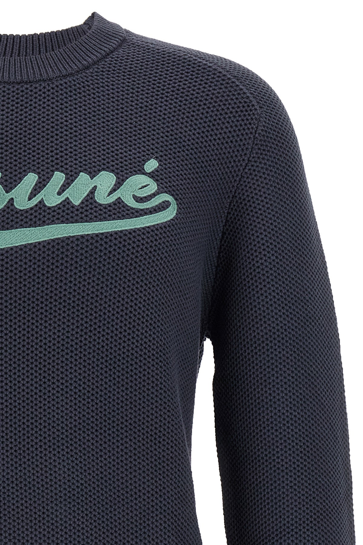 varsity textured cotton sweater
