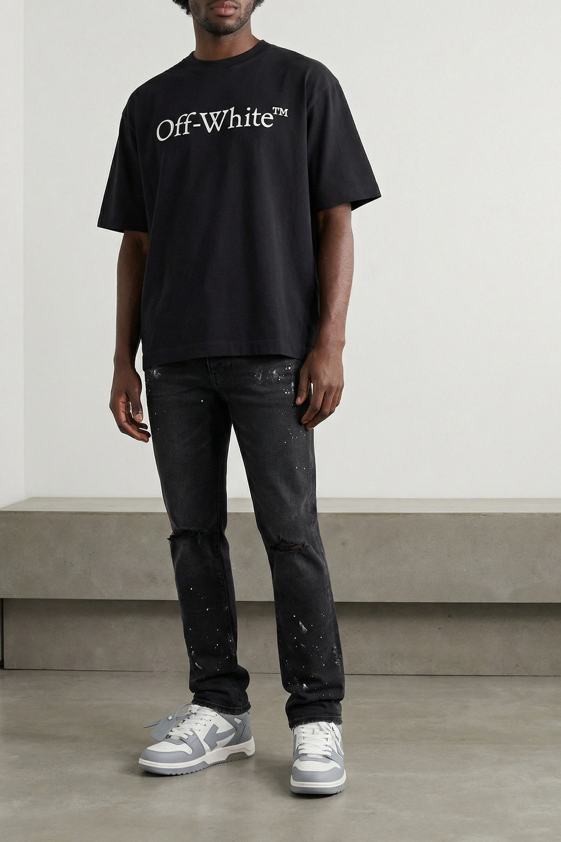 OFF-WHITE S big bookish skate cotton jersey t-shirt