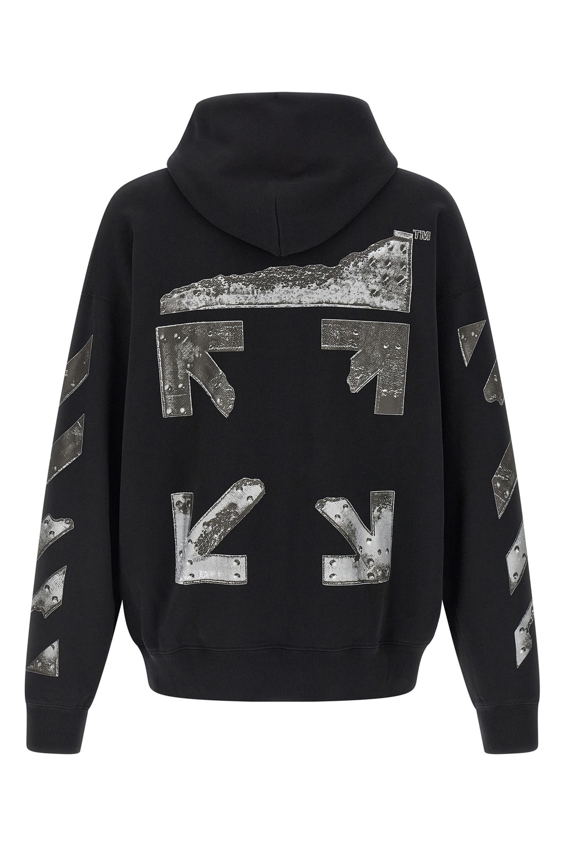 OFF-WHITE L brushed cotton hoodie