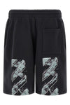 paint diag skate bermuda shorts in brushed cotton fleece