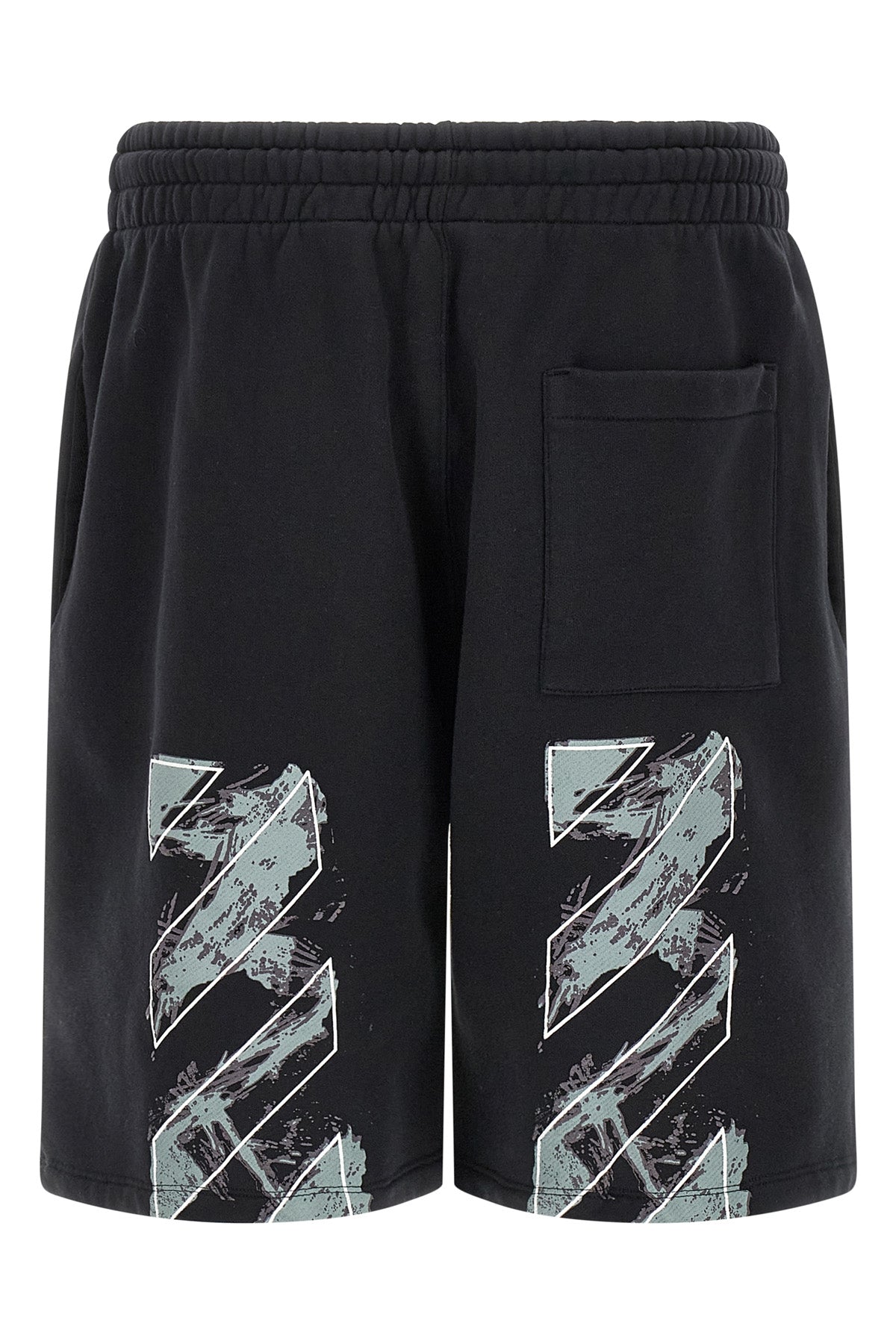 paint diag skate bermuda shorts in brushed cotton fleece