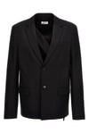 ow embroidery single-breasted wool blazer