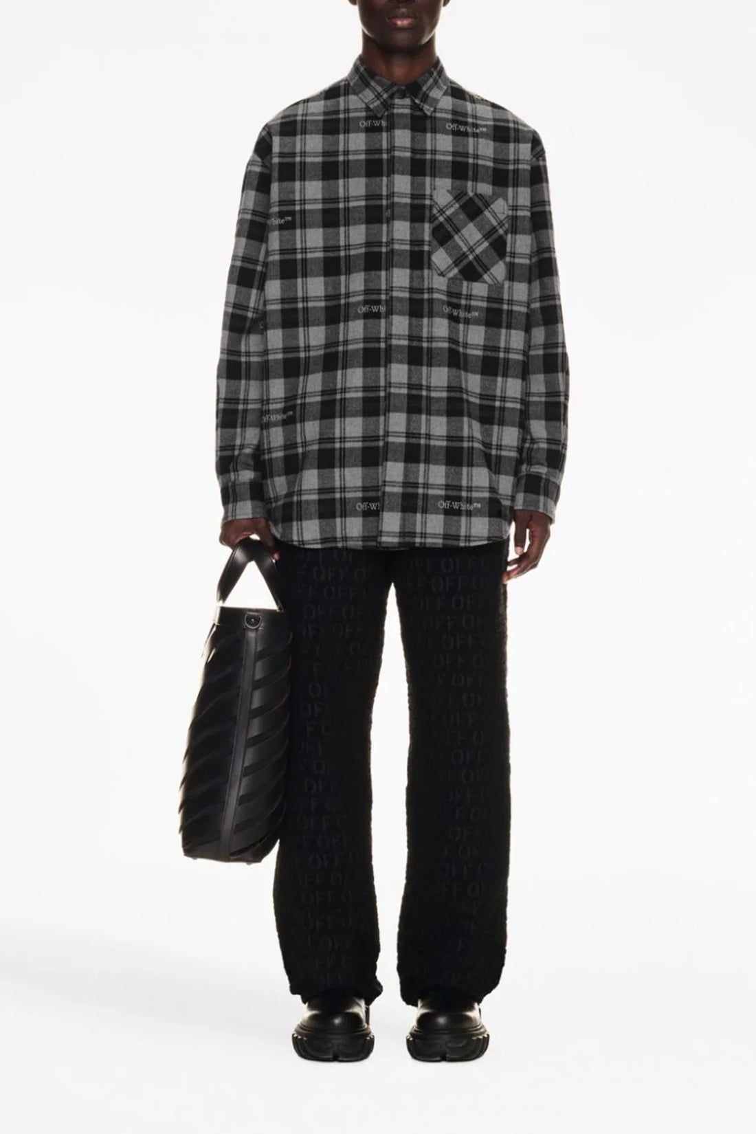OFF-WHITE S check flannel padded check print flannel jacket
