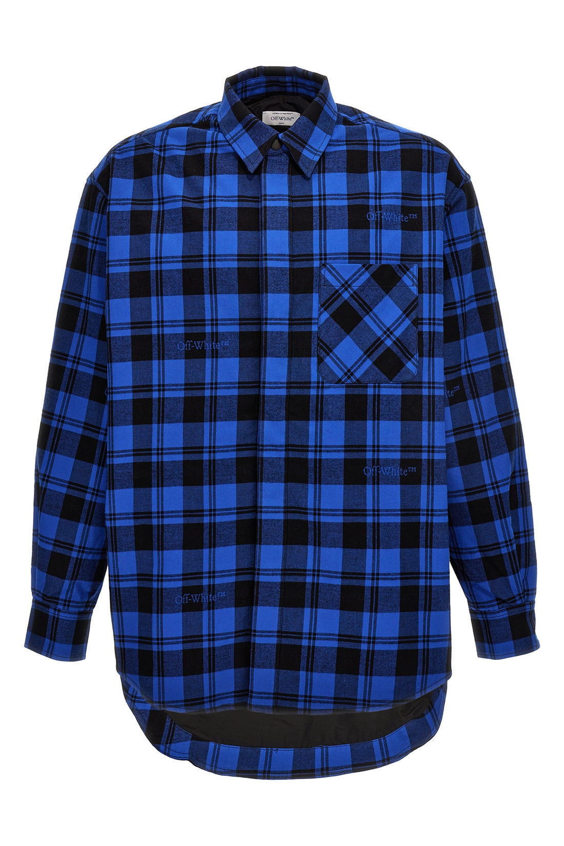 OFF-WHITE S check flannel slightly padded cotton overshirt