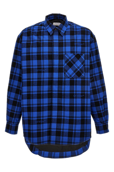 check flannel slightly padded cotton overshirt