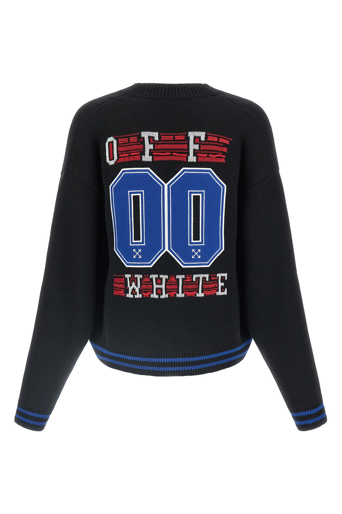 OFF-WHITE L glide diag heavy cotton knit cardigan