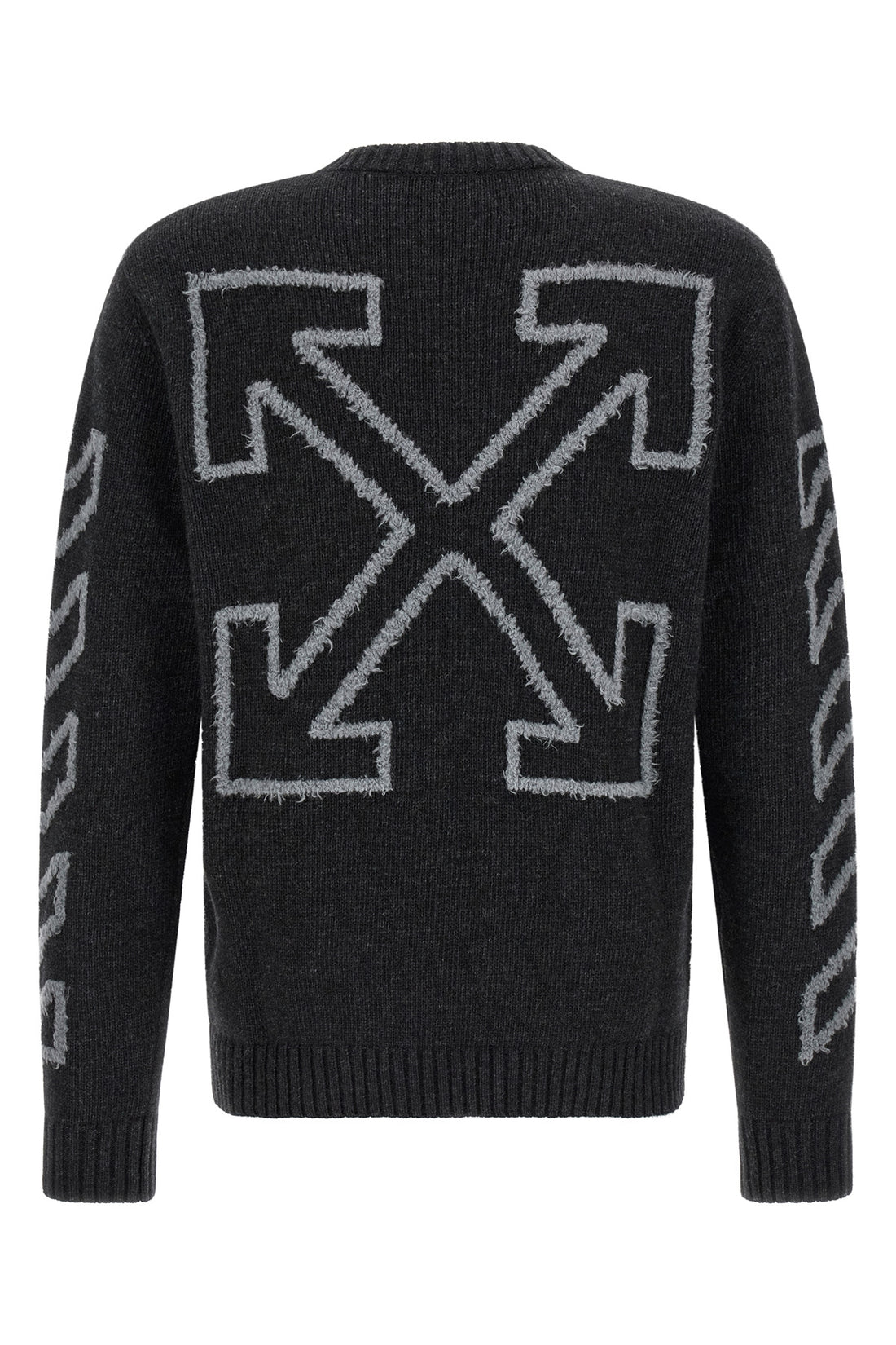 OFF-WHITE L the off-white diagonal arrow fuzzy crew neck sweater