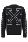 the off-white diagonal arrow fuzzy crew neck sweater