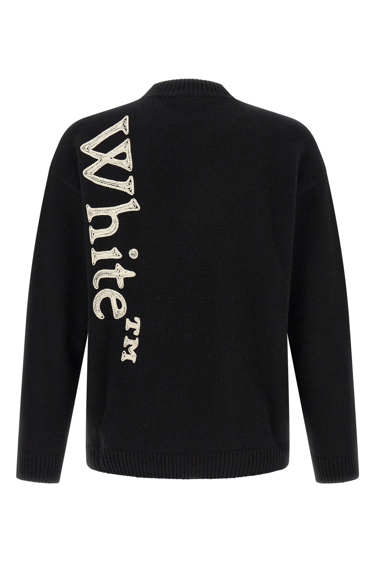 the off-white vertical bookish crew neck sweater