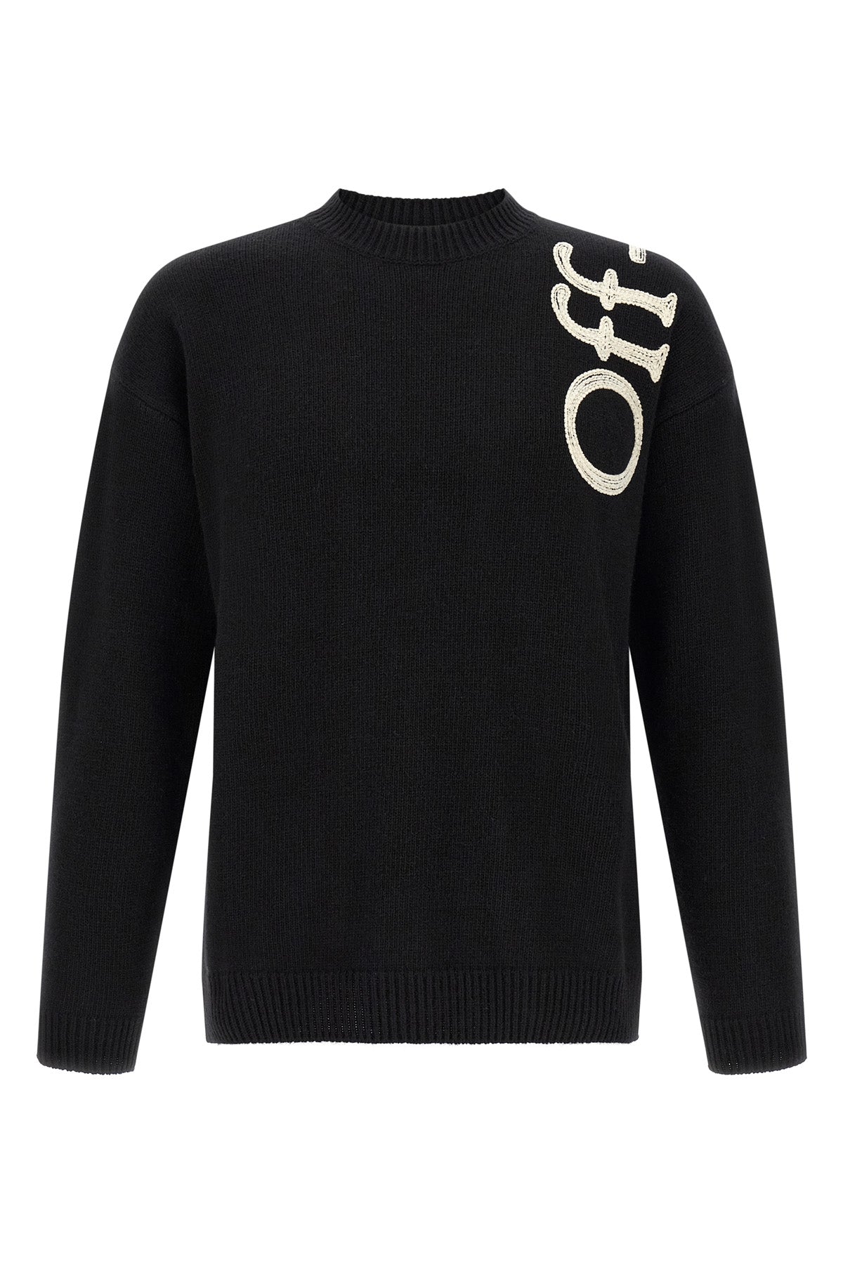 the off-white vertical bookish crew neck sweater