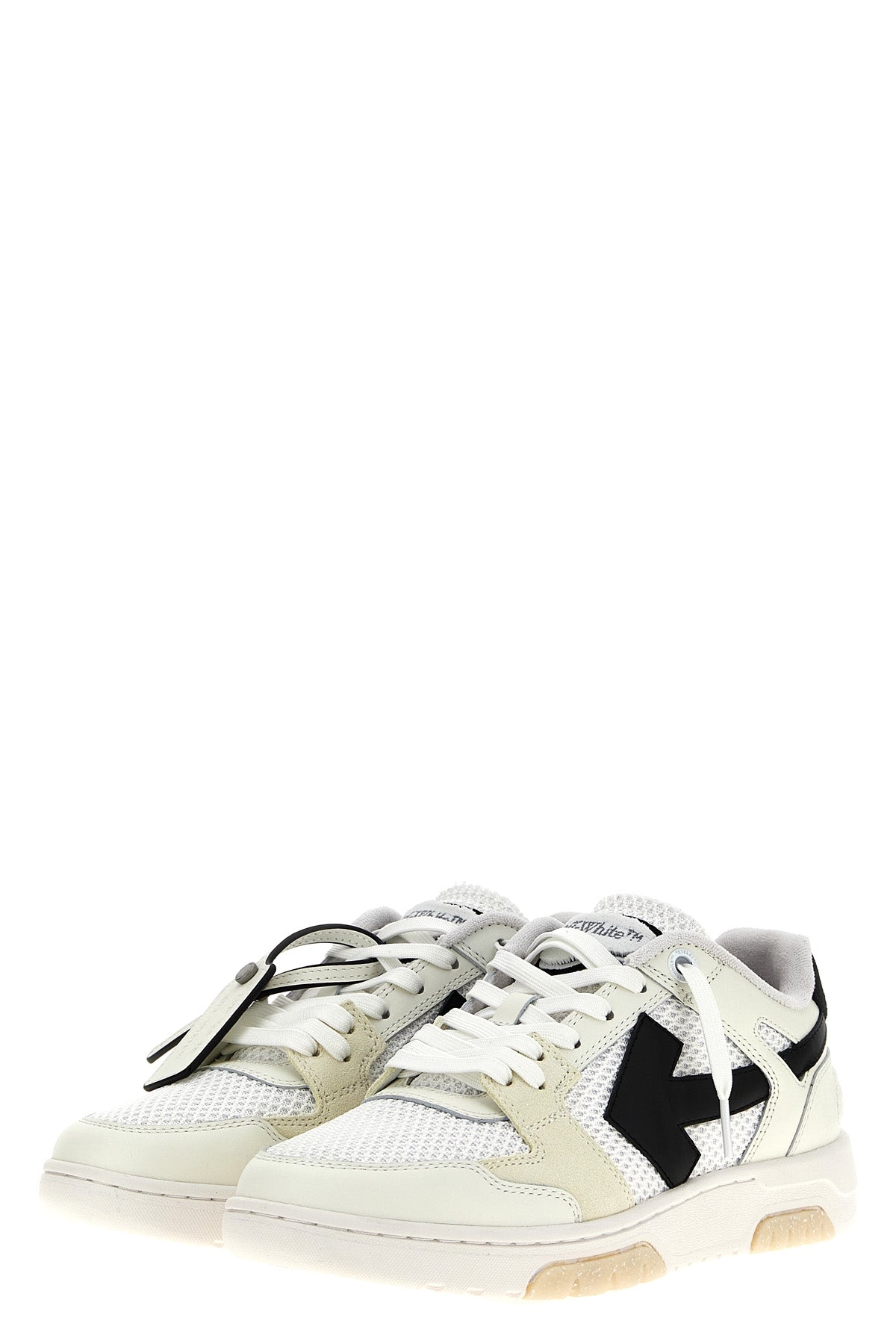 slim out of office sneakers in suede leather and mesh fabric
