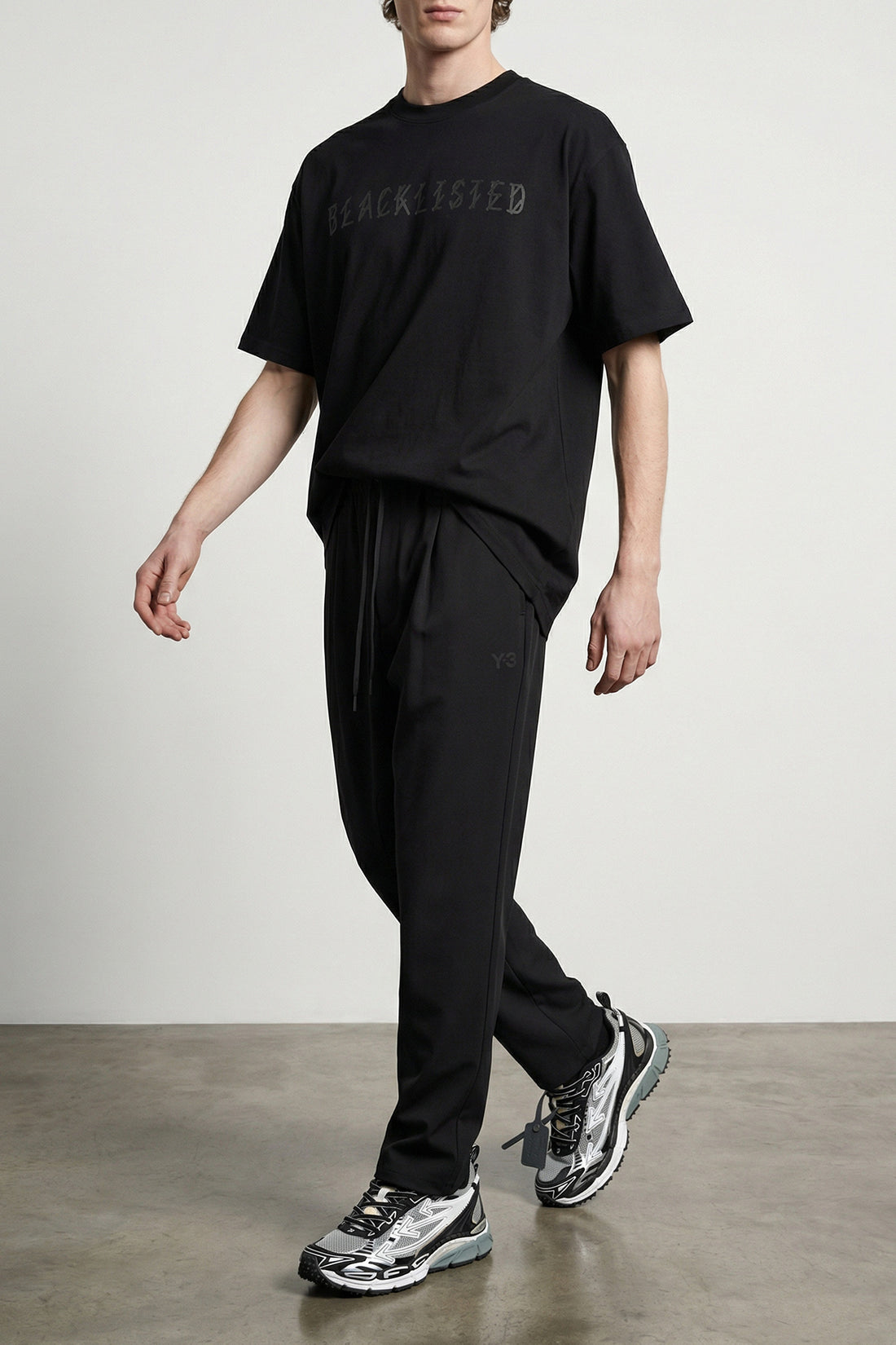 OFF-WHITE 39 be right back sneakers in technical fabric and leather