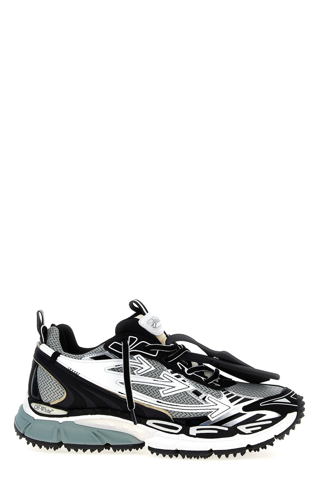 OFF-WHITE 39 be right back sneakers in technical fabric and leather