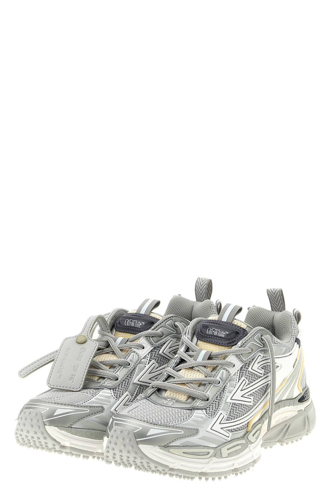 OFF-WHITE 39 be right back mesh and leather-effect fabric sneakers