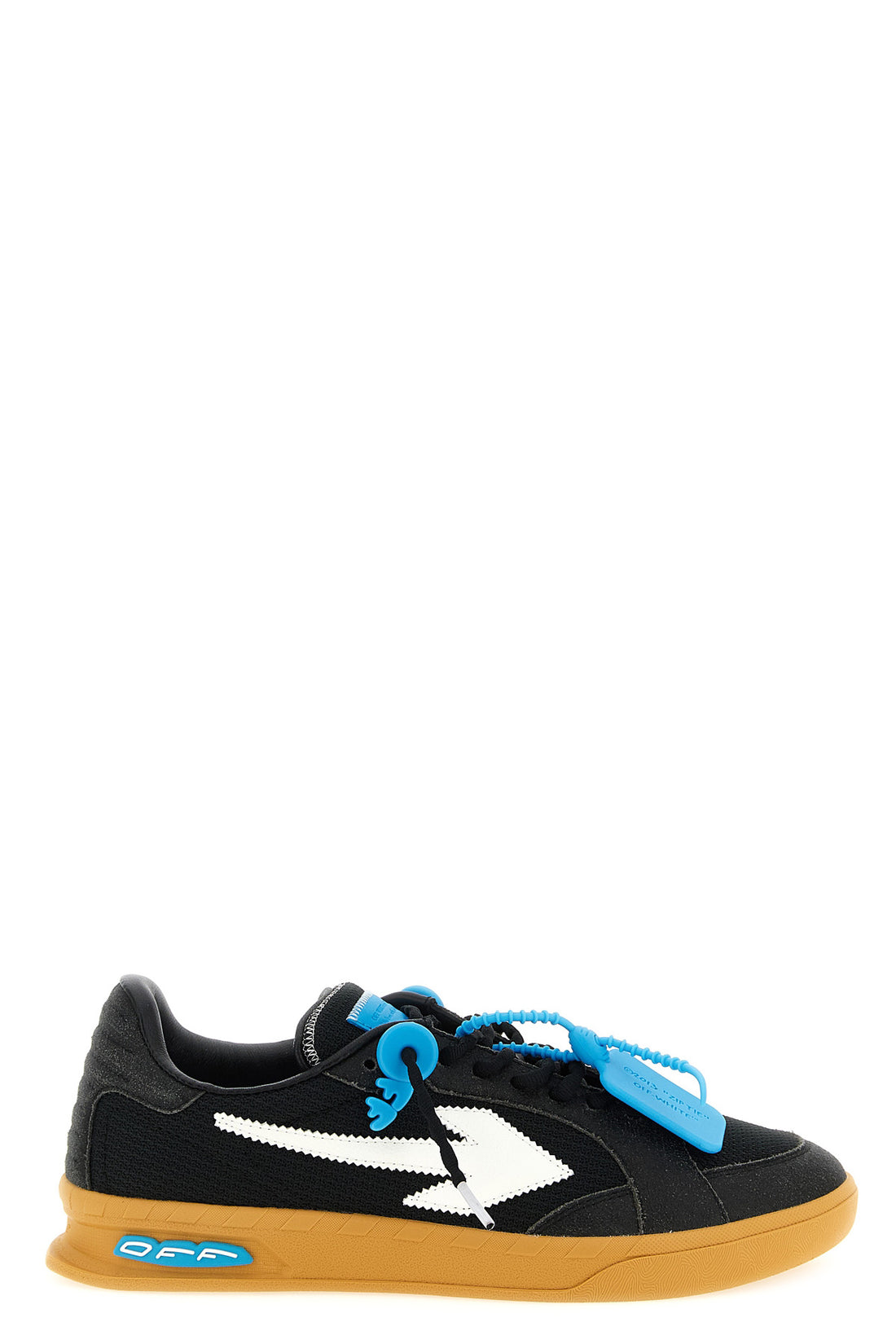 OFF-WHITE 40 end of play nylon and hairy suede sneakers