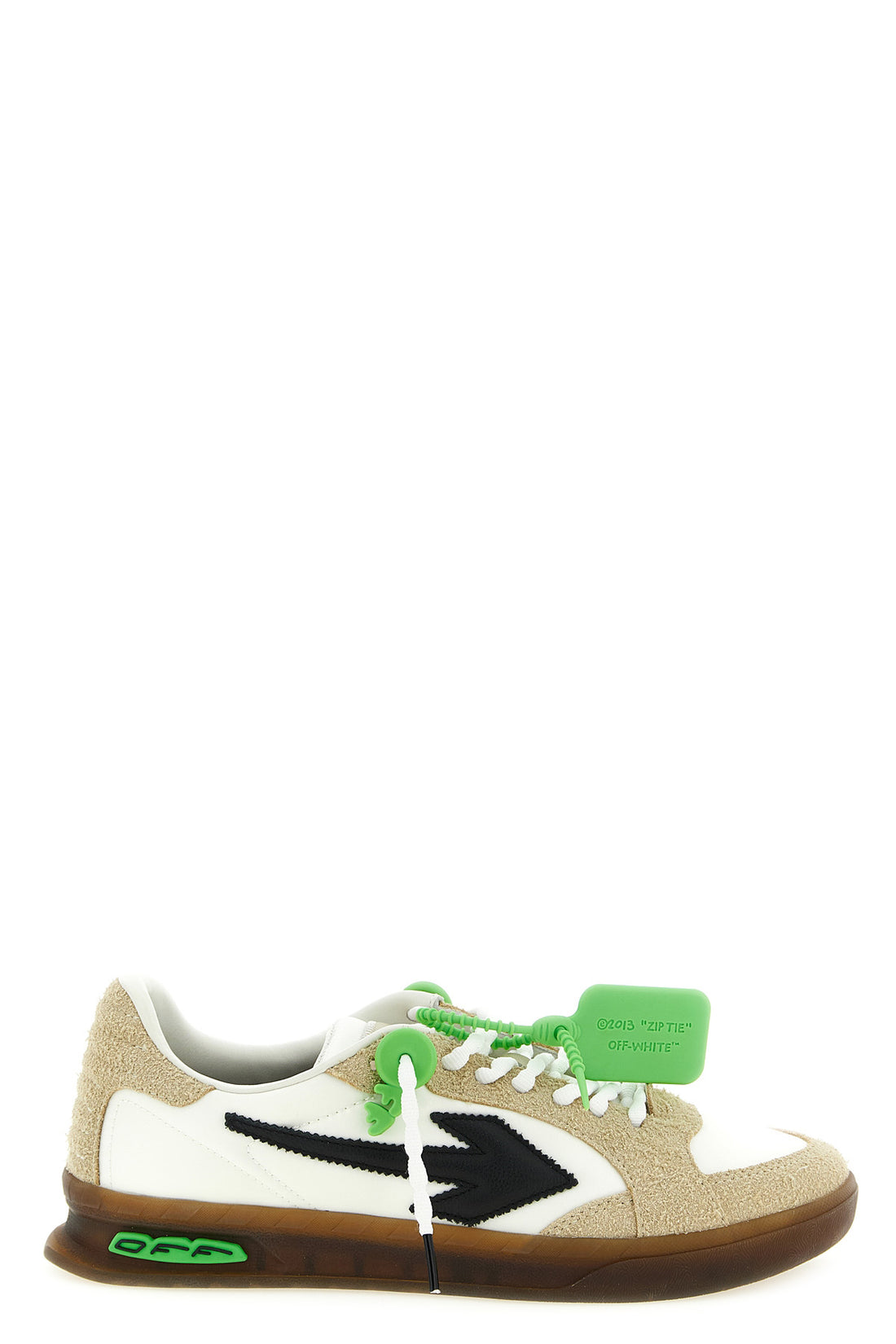 OFF-WHITE 40 end of play nylon and hairy suede sneakers