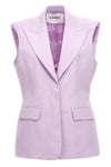 n°4 single breast cotton and linen blend blazer jacket