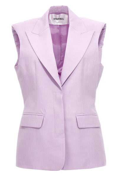 n°4 single breast cotton and linen blend blazer jacket