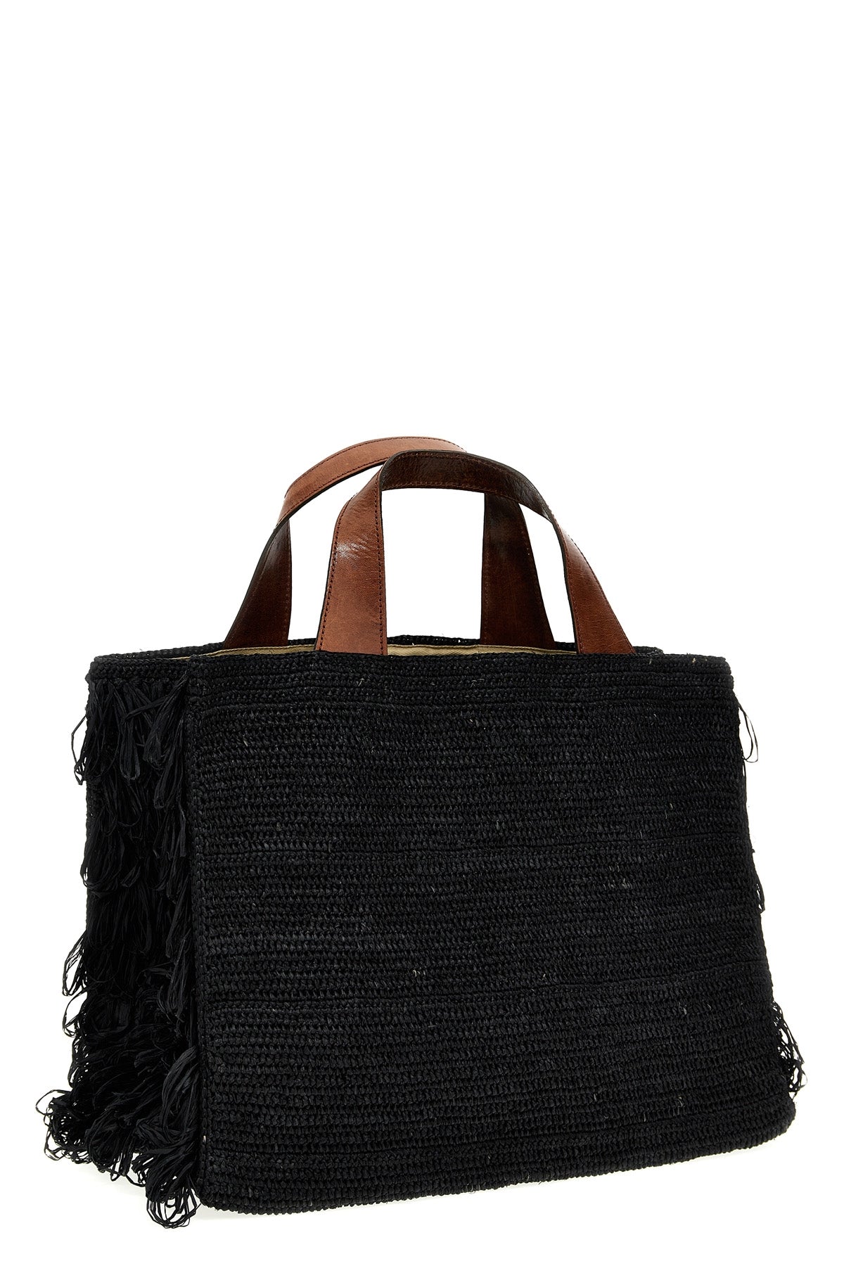 onja crocheted raffia handbag