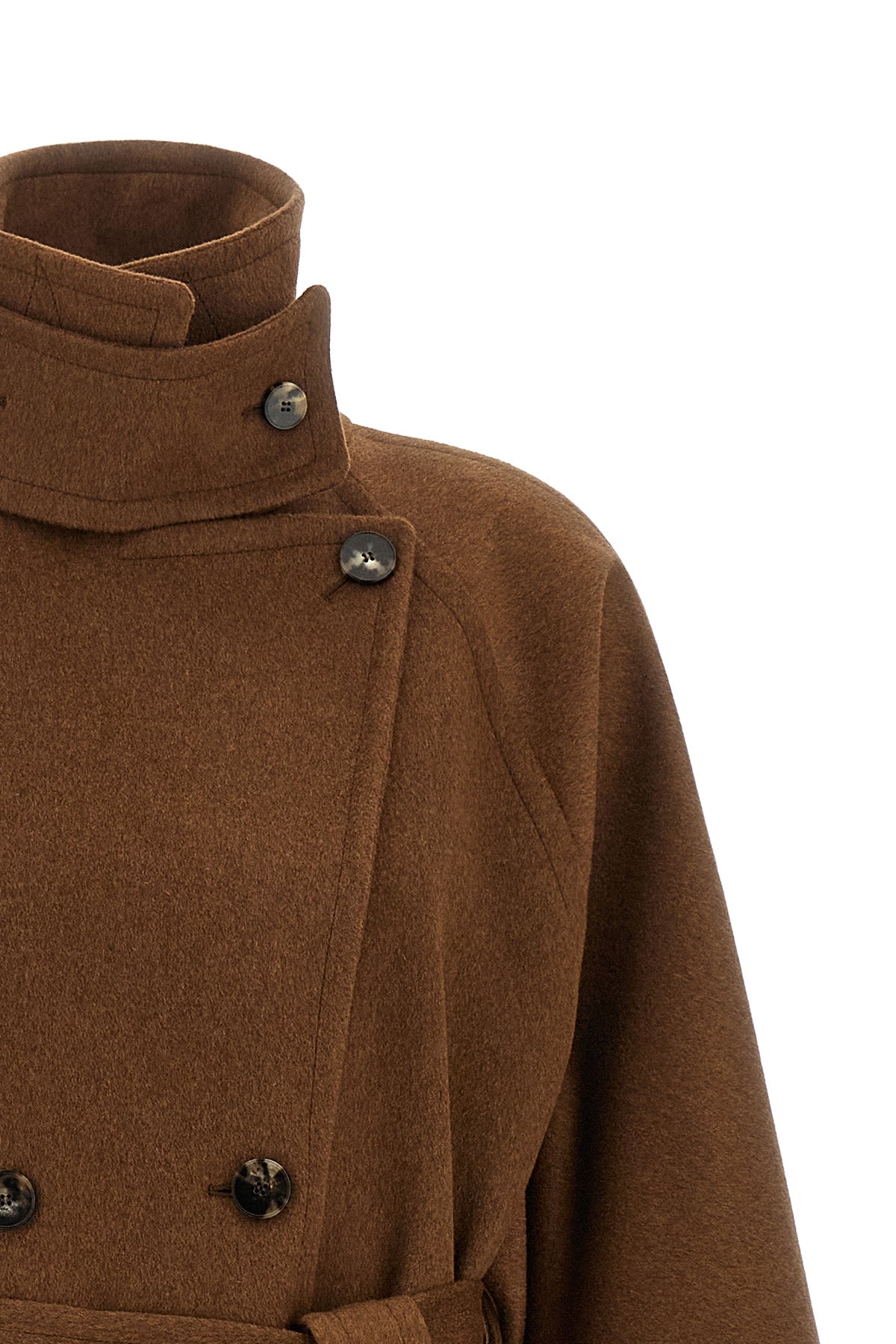 the alberto biani double-breasted coat redefines the codes of outerwear through