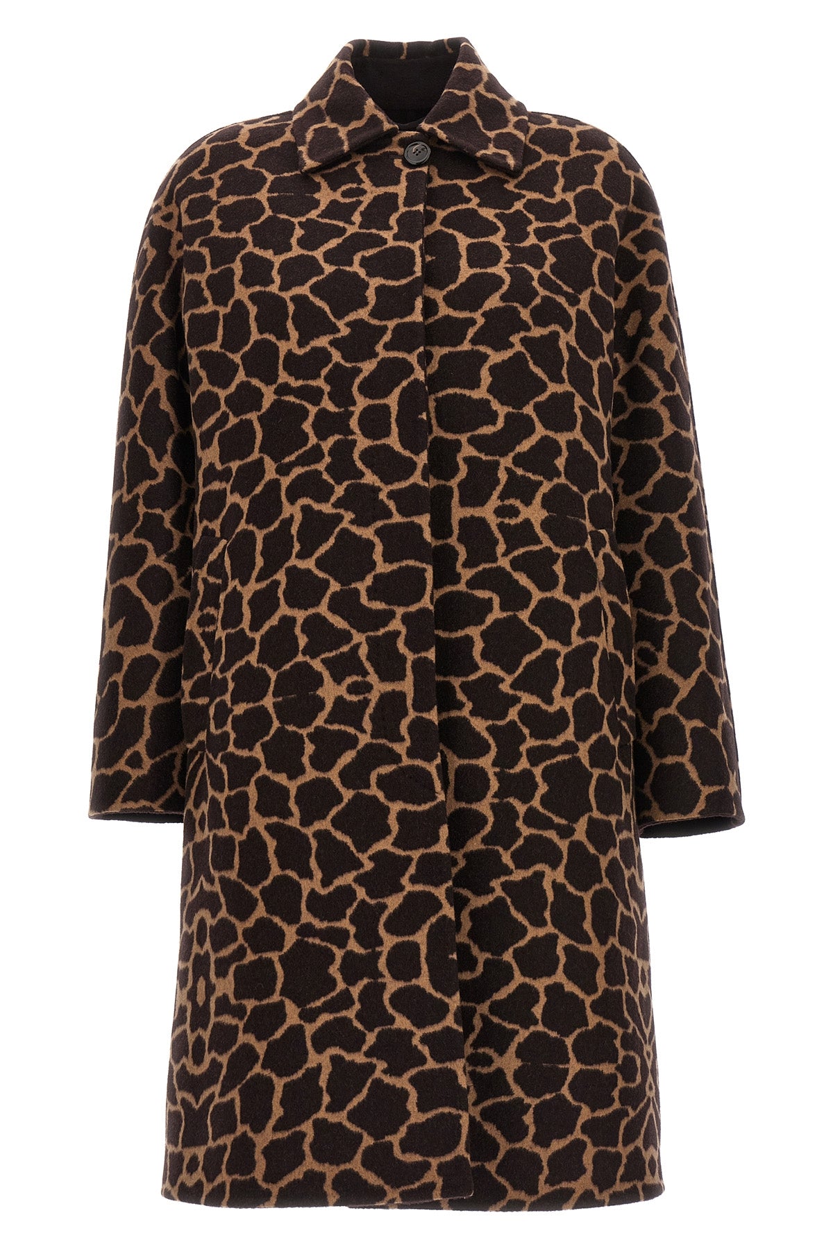 ortica crombie coat in double wool fabric