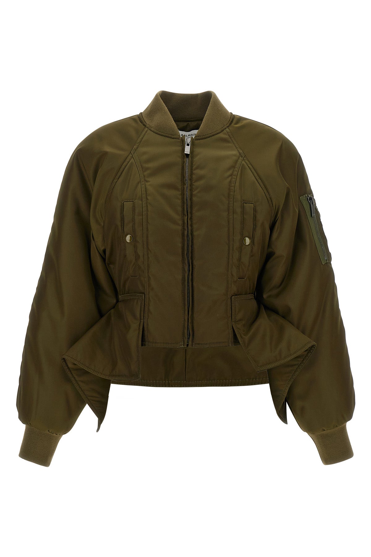 the balmain bomber jacket reinterprets the codes of outerwear through a purely s