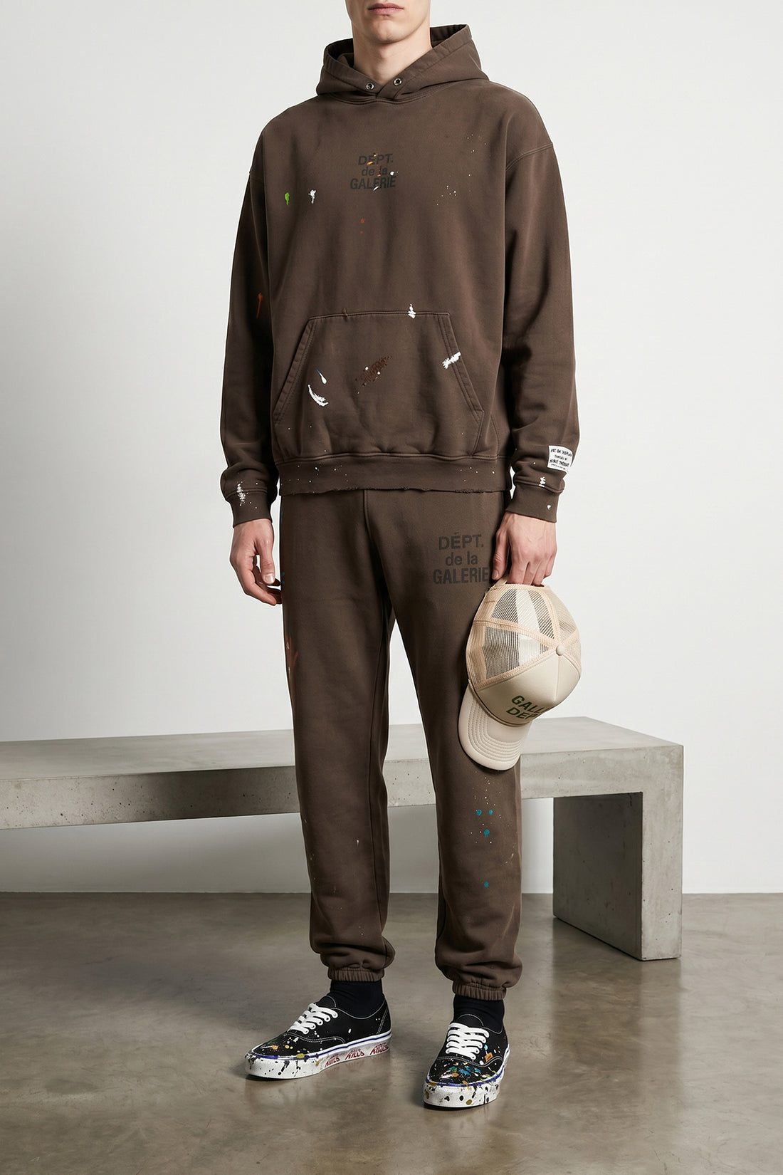 GALLERY DEPT. M french logo painted cotton hoodie