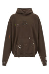 french logo painted cotton hoodie
