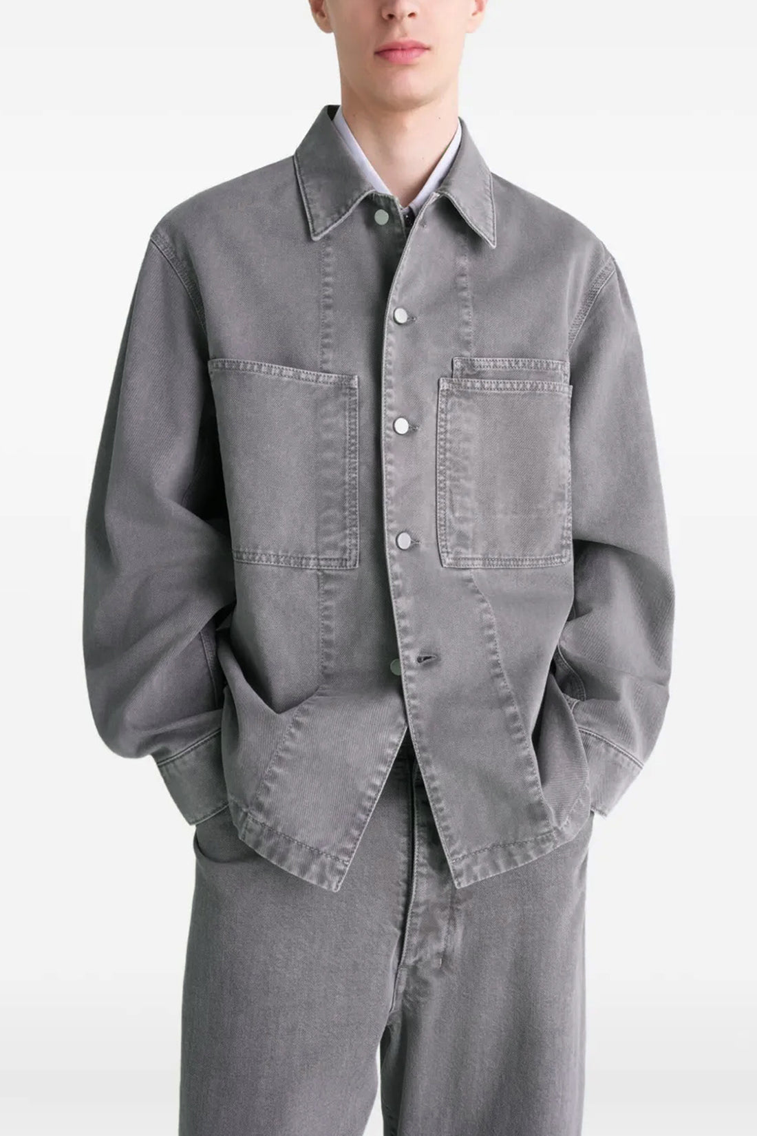 LEMAIRE 46 workwear medium-weight denim overshirt dyed in garment