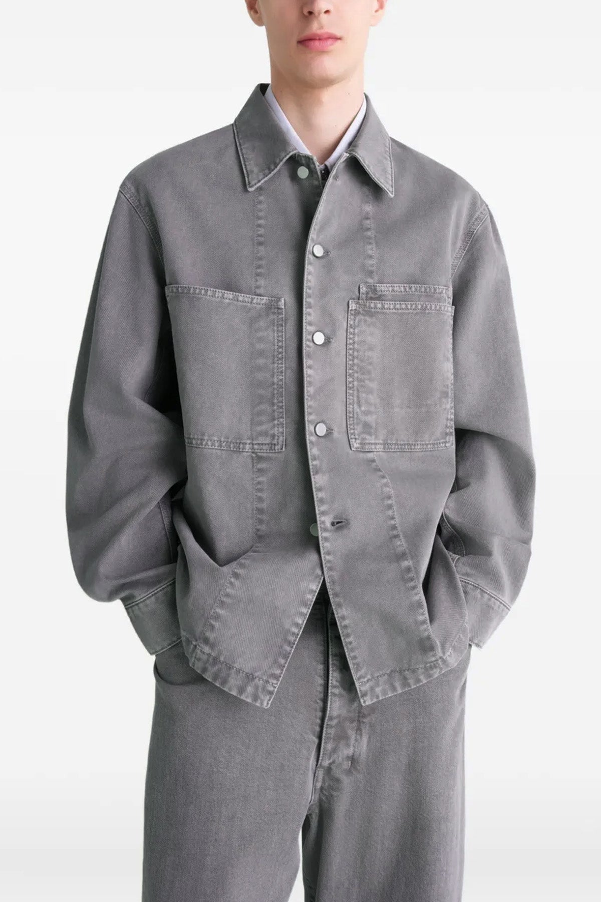 workwear medium-weight denim overshirt dyed in garment