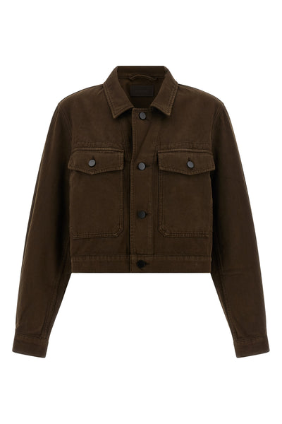 garment-dyed broken twill blouson