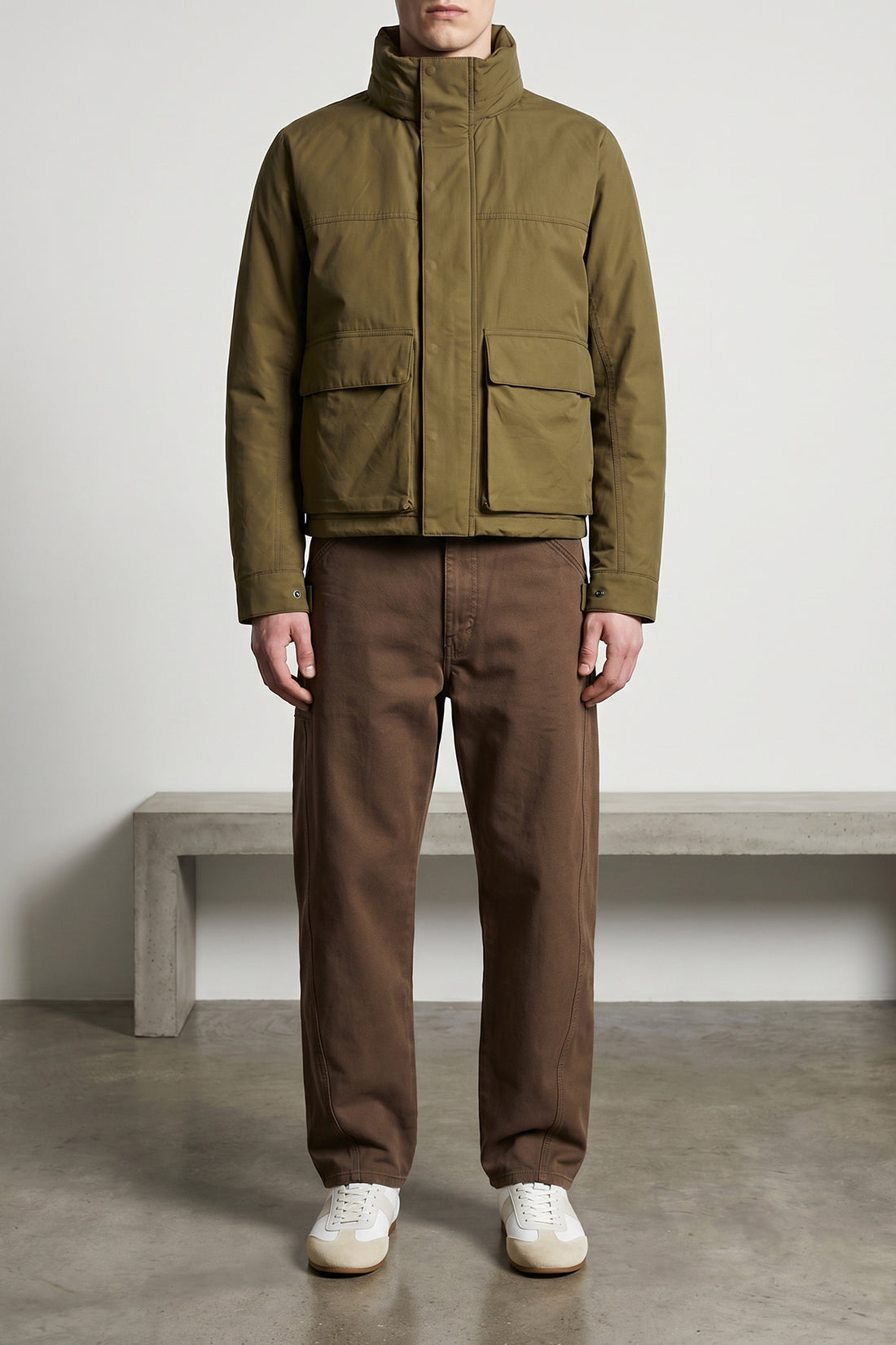 LEMAIRE 50 short rain parka in lightweight technical cotton water-repellent fan®