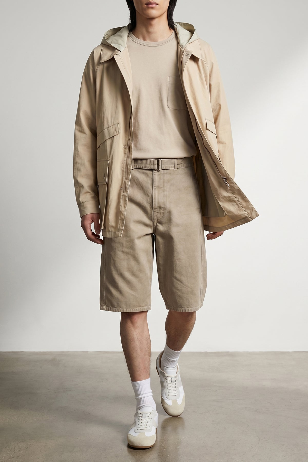 waterproof jacket in coated technical linen