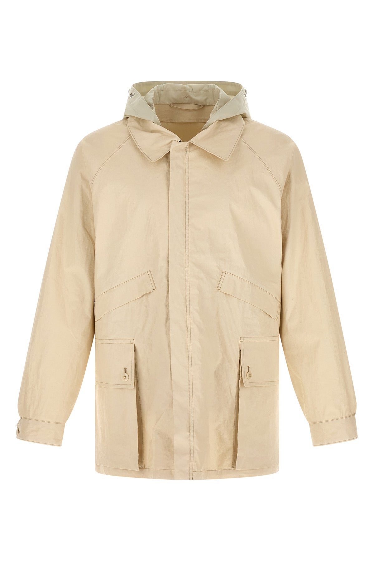 waterproof jacket in coated technical linen