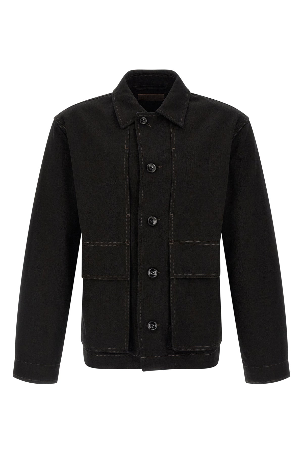 boxy jacket in heavy cotton denim