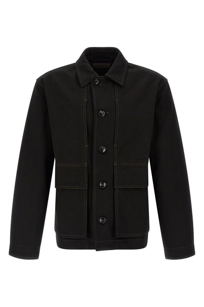 boxy jacket in heavy cotton denim