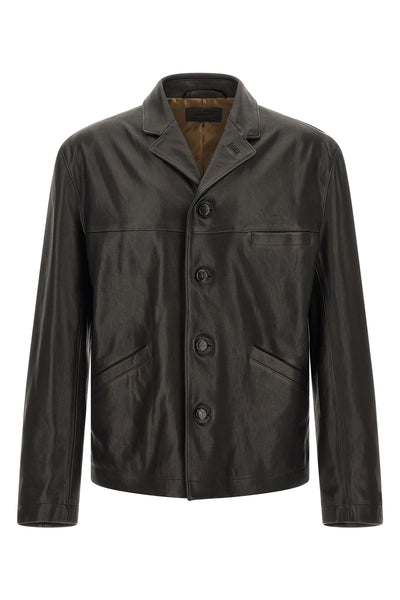LEMAIRE L the lemaire single-breasted lambskin jacket