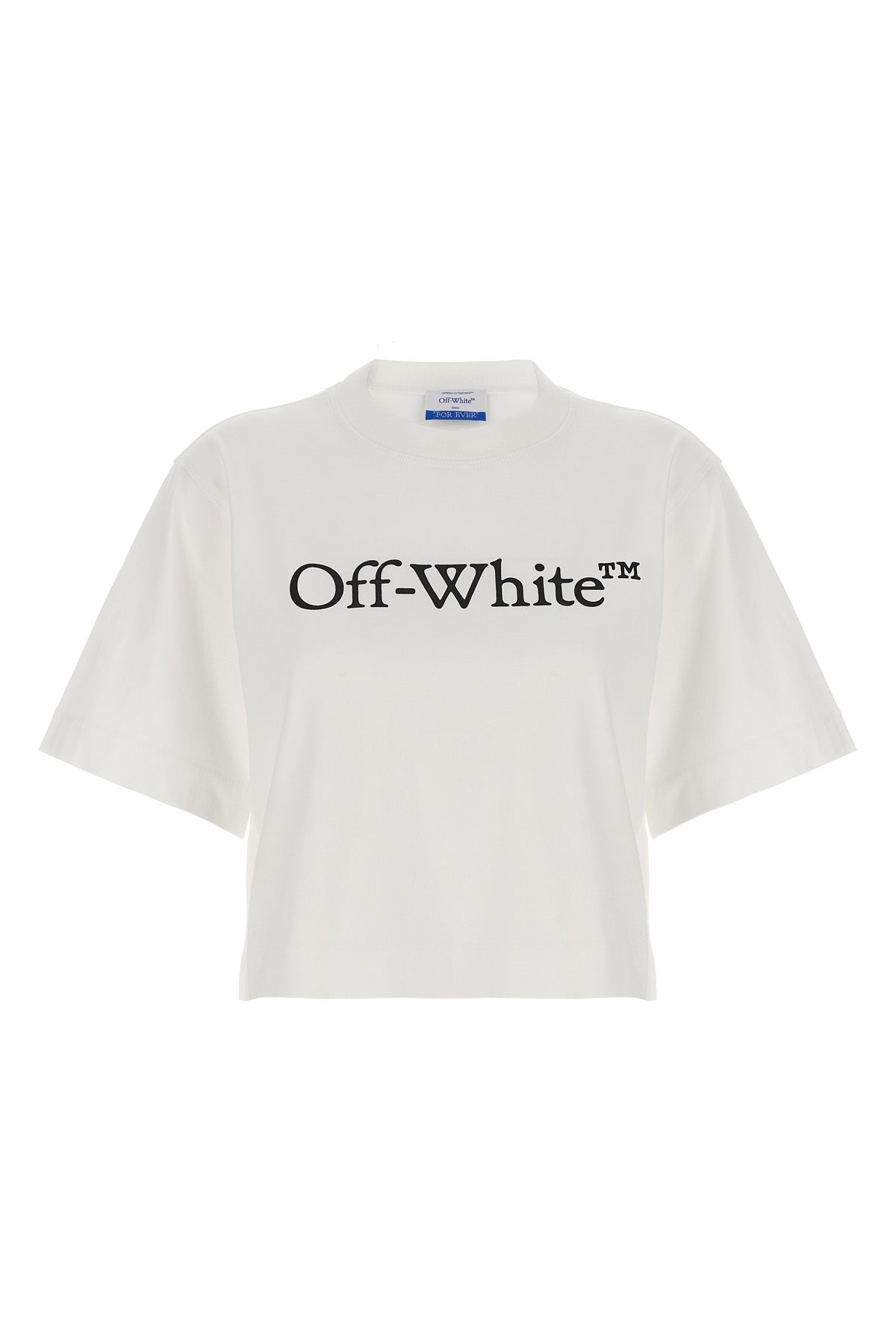 cotton cropped crew neck t-shirt