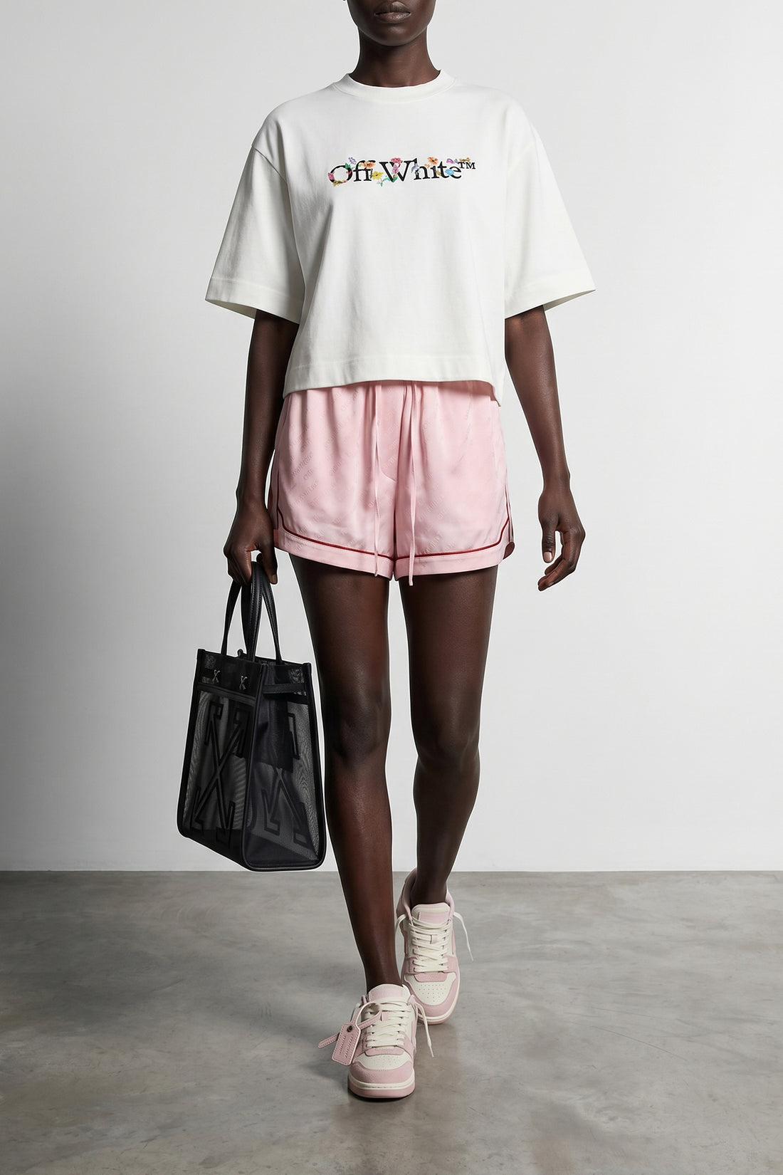 OFF-WHITE S cotton jersey cropped t-shirt